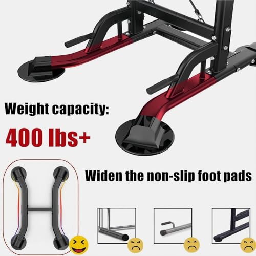 Tappio Power Tower Pull Up Bar for Home Gym, Multi Functional Pull Up Bar Stand Dip Bar Station, Adjustable Height Workout Dip Station Strength Training Fitness Equipment - color: Black-02