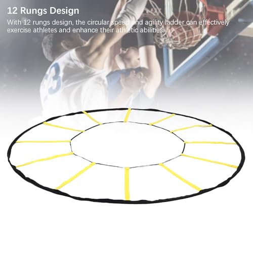 Circular Agility Training Ladder 12 Rungs Nylon Speed and Agility Trainer for Soccer Basketball Athletic Performance Exercise Gear with Storage Bag
