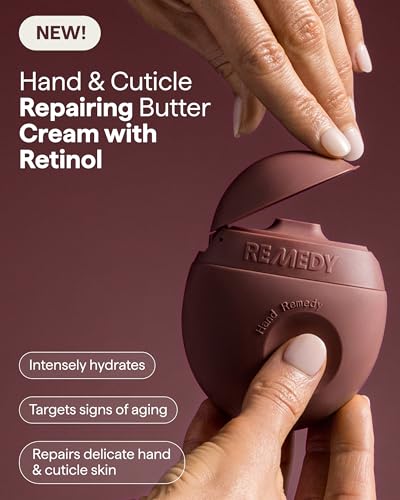 Remedy Hand and Cuticle Retinol Butter Cream | Anti-Aging Hand Repairing Cream with Retinol, Shea Butter & Ceramides | Fragrance Free | By Dermatologist Dr. Shah | 2.25 fl oz
