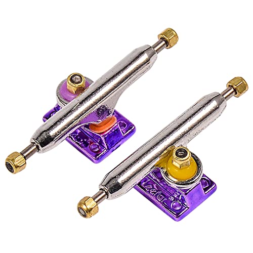 Fingerboard Trucks with Upgraded Urethane Bushings and Pivot Cup,34mm 32mm Width,Normal Kingpin (Purple, 32mm) - color: Purple, size: 32mm