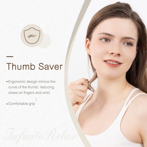 Metal Trigger Point Massage Tool,Pressure Point Massage Tool For TMJ Relief | Fascia Release Tools&Thumb Saver Fascia Massager，Ease Jaw Tension, Sore Muscles, Great For Daily Deep Massage & TMJ Relief