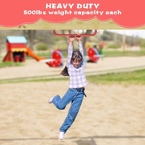 SELEWARE 30" Red Playground Ladder Handle Metal Playset Handles Grab Bars | 500LB 2Pcs Heavy Duty Steel Kids Playground Handles for Indoor/Outdoor Ladder Handrail Swing Set Treehouse Rock Climbing Wall - color: D: red-30"-2 Pcs