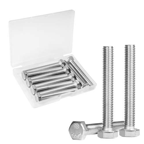 10 Pcs M8 Hex Bolts M8-1.25 x 60mm Hex Head Screw Bolt 304 Stainless Steel M8-1.25mm Hexagon Bolts Hex Head Screws, Metric Machine Fully Thread, Bright Finish - size: M8-1.25 x 60mm