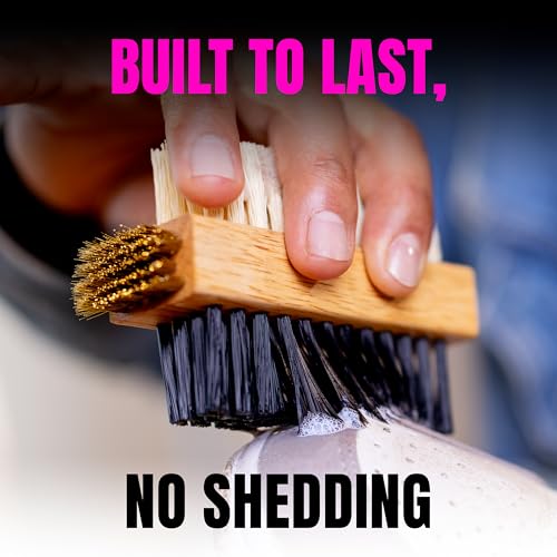 Pink Miracle Multi Purpose Shoe Cleaning Brush - with Strong, Medium and Soft Bristles for All Fabric Types