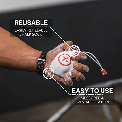 Chalk Sock 2 oz - Premium Refillable Chalk Ball - Made in USA - Performance Grade Grip Enhancer for Weightlifting, Rock Climbing, Gymnastics, Disc Golf and More