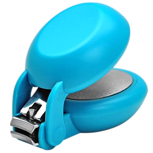 HARAC Special Needs Nail Clippers for Arthritic Hands, Senior and Kids, Adapted Nail Clipper for Fingernail and Thick Toenail, Made in Japan (Blue) - color: Blue