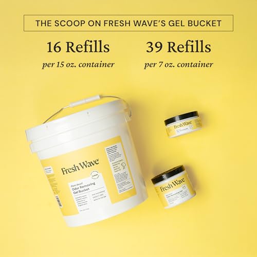Fresh Wave Odor Eliminator Gel Bucket, 248 oz. Lemon Refill | EPA Safer Choice rated, No parabens or harsh chemicals, Refills up to 16 large gel jars, Pet-safe room deodorizer - size: 15.50 Pound (Pack of 1)