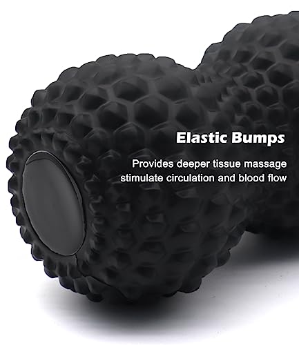 KITWILD Peanut Massage Ball, Double Lacrosse Massage Roller Ball, Black | Deep Tissue Muscle Massage, Physical Therapy, Myofascial Release, Muscle Knots, Yoga Therapy - color: Black