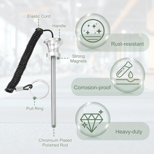 Weight Stack Pin, Weight Gym Pin Strength Training Equipment Replacement with Pull Rope for Commercial Home - color: Silver, size: 0.3 x 4.7 Inch