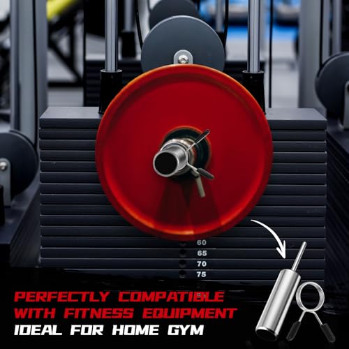 Lasnten Weight Stack Pin Extender with Spring Clip Collar, 10 mm Gym Pin for Cable Machine & Home Gym, Made of Solid Steel for Secure and Long Lasting Use