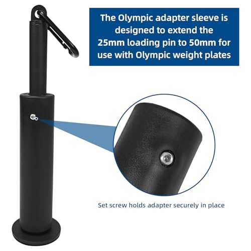 LFJ Weight Loading Pin with Carabiner fit 1 inch and 2 inch Olympic Weight Plate for Cable Pulley System LAT Pulldown - style: Fit Two Plates