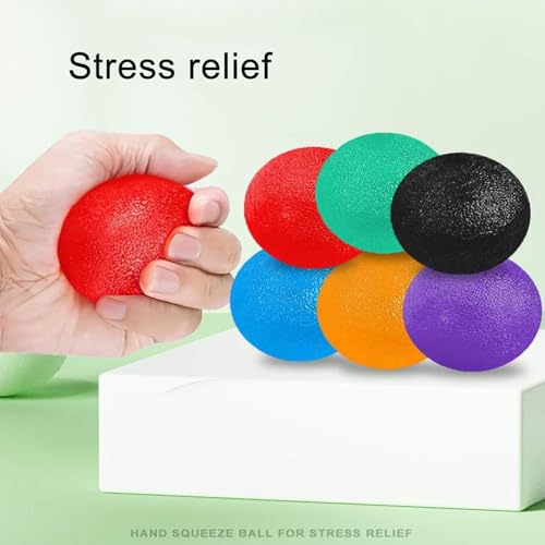 Stress Balls Squeeze Balls for Hand Strengthening Devices with Different Resistance Levels for Finger Forearm Wrist Exercise Relaxation and Pain Relief - color: Oval Red Blue Green 25-30-35