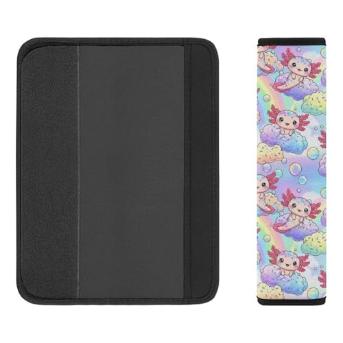 2 Pack Breathable Car Seat Straps Shoulder Pads for Adults and Children, All Vehicles, Cute Axolotl Art Harness Pads Strap, Pressure Relief - color: Pattern 704