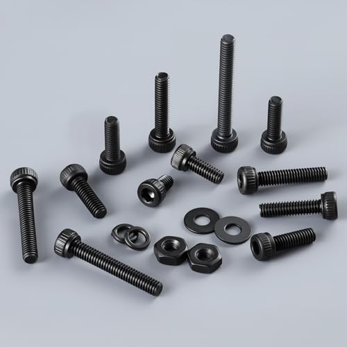 VGBUY 1001Pcs M2.5 Screws Kit,Black M2.5 Screws (7 Sizes 4-20mm),Hex Socket Head Cap Small Metric Bolts Nuts Assortment,12.9 Grade Alloy Steel,Black Oxide, 4/6/8/10/12/16/20mm - size: M2.5x4/6/8/10/12/16/20mm, style: Socket Head