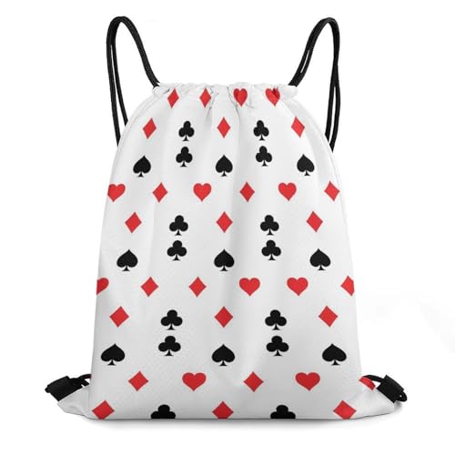 Waterproof Drawstring Bag Gym Sack Sports Backpack for Hiking Swimming Beach Yoga Gear Lightweight Unisex, Casino Poker Pattern Bags - color: Picture (22)