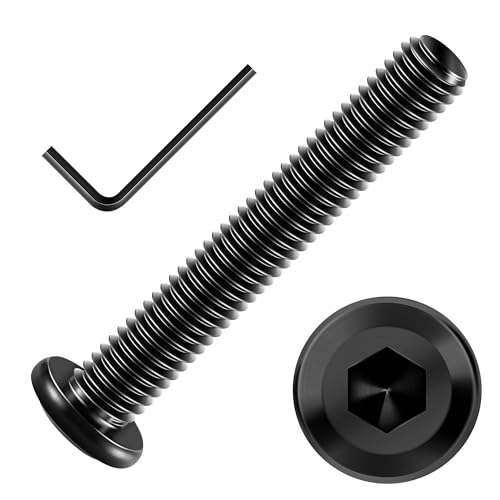 Mywish M5 x 35mm 20Pcs Flat Head Hex Socket Cap Screws Bolts, 304 Stainless Steel Furniture Bolts Full Thread & Hex Spanner, Black Zinc - color: Black-M5, size: 35mm