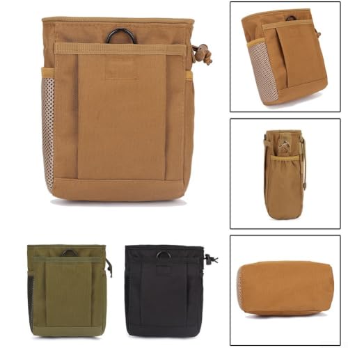 Climbing Chalk Bag Outdoor Waist Pouch 600D Nylon Camping Hunting Tool Organizer with Pockets(Black)