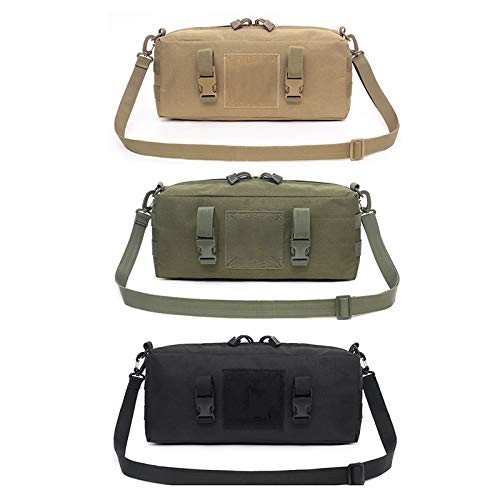 ACEXIER Outdoor Climbing Bags Waterproof Tactical Accessories Shoulder Bag 600D Nylon Molle Camping Pack Hiking Waist Bag - color: Khaki