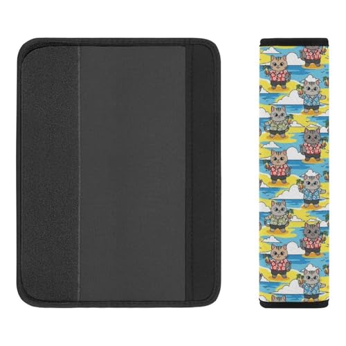 Universal Soft and Comfortable Beach Funny Cat Seat Belt Shoulder Pad for Girls and Boys, Most Cars, 2 Pack Seat Belt Covers Cushion Shock Absorption - color: Pattern 216