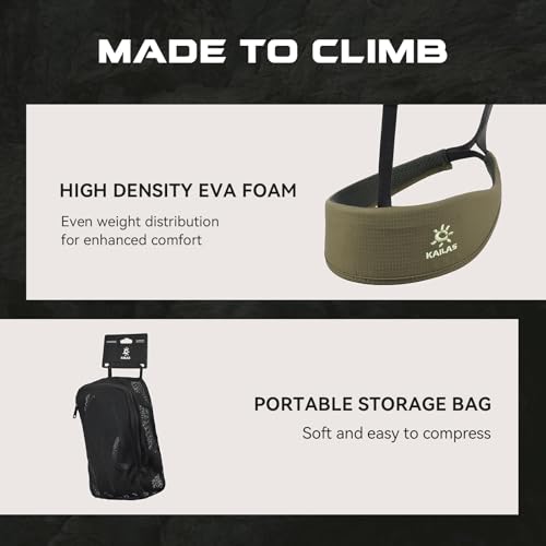 KAILAS Airo Rock Climbing Harness Men Roofing Harnesses Rescue Mountaineering Safety Belt Women Comfortable Lightweight - color: Gray Green, size: Medium