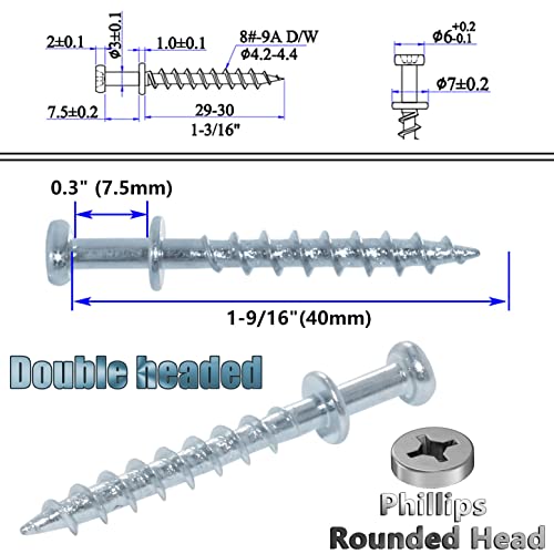 Double Headed Bear Claw Screw Picture Hanger Wall Mounting Hardware | 40 Pack silver keyhole mounting screws, Multi purpose screw hook for D-Rings, Wire, Sawtooths & Keyholes - style: Silver