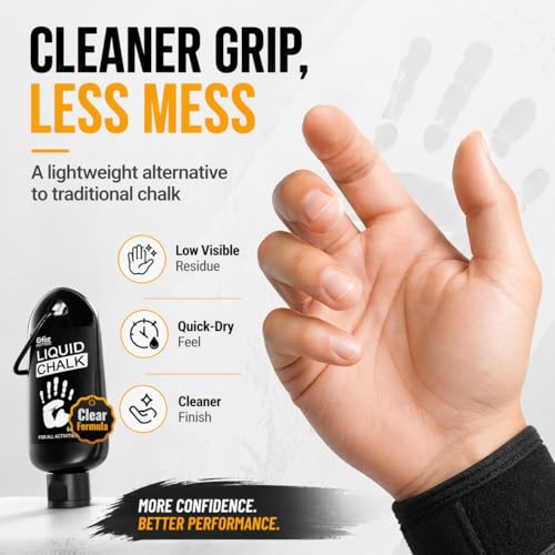 Clear Liquid Chalk 60 ml, Low-Residue Grip for Gym & Climbing | Low-Residue, Quick-Dry Grip for Lifting, Climbing, Pickleball, Shooting Sports & Training - style: 2 Pack