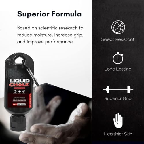 Liquid Gym Chalk 50ml Lifting Grip Support | Rock Climbing Chalk for Men Women Powerlifters Weightlifters Athletes Gymnasts Trainers Competitors Gym Studio Bouldering