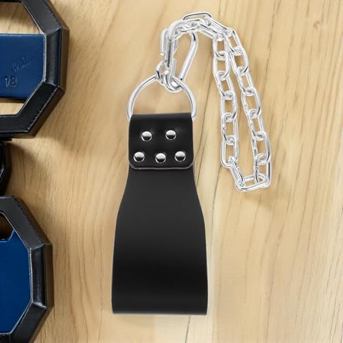 Weighted Dip Belt for Men with Heavy-duty Iron Chain and Carabiner, Strength Training Weight Attachment Belt for Pull-ups, Weightlifting, and Back Muscle Workouts