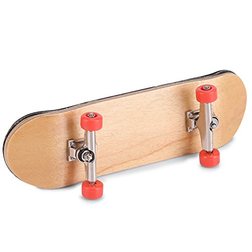 Milltrip Wooden Finger Skateboards, 1Pc Maple Wooden Alloy Fingerboard Finger Skateboards with Box Reduce Pressure Gifts (red) - color: Red