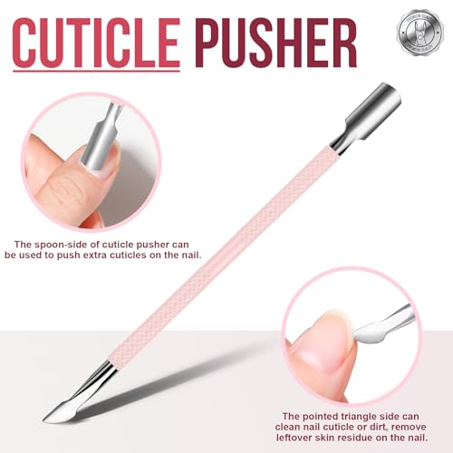 FANDAMEI Cuticle Kit, 4 PCS Nail Care Kit, Cuticle Trimmer, Cuticle Nippers, Ingrown Toenail Removal Kit, Cuticle Clippers, Cuticle Pusher, Nail Cuticle Trimmer, Manicure and Pedicure Kit, Nail Tools - color: Pink