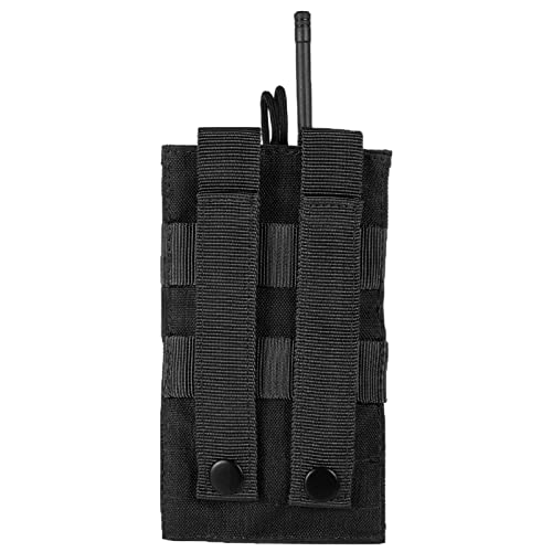 FRTKK Tactical Radio Holder Radio Holster Molle Radio Pouch Universal Radio Case Military Heavy Duty Radio Bag for Police Firefighter Two Ways Walkie Talkies Vest (Black-large) - color: Black-large