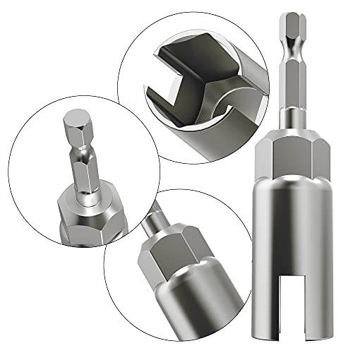 2 Pack (13mm,19mm) 1/4 Inch Hex Shank Nut Driver Power Wing Nut Driver Set Bit Socket Wrenches Tools Set Slot Wing Nuts Drills Bits for Panel Nuts Screws Eye C Hook Bolt