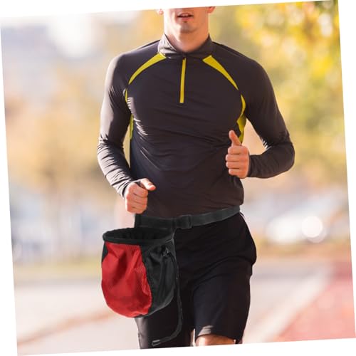 Adjustable Waist Outdoor Anti-Slip Chalk Powder Storage Pouch for Bouldering Training Climbing Red Black