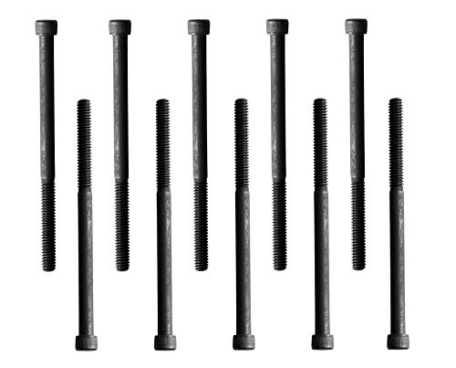 Socket Head Cap Screw, 1/4-20 x 4, Alloy Steel, Black Oxide, Hex Socket Coarse Thread, 1/4 inch Hexagonal Allen Bolt, Length: 4 inch, Full Thread (Quantity: 10) - size: 4