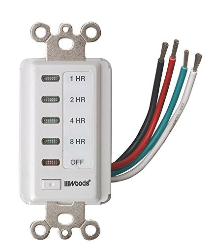 Southwire Woods In-Wall 8-Hour Digital Countdown Timer - Automatic Shut-Off Timer - Energy-Efficient Wall-Mounted Timer - Durable Digital Timer - Easy-Installation Indoor Timer - size: 8-Hour