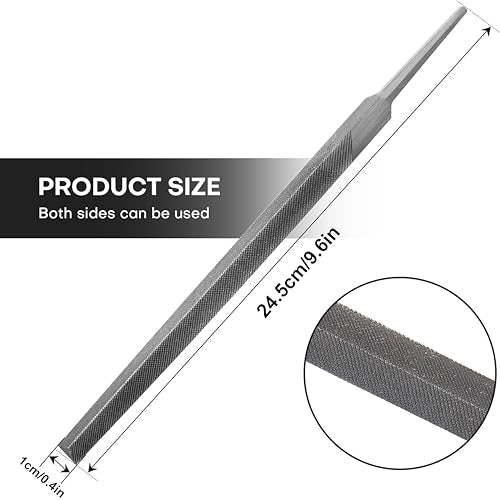 8 Inch Triangular Medium Cut File, Double Cut Teeth, Made of High Carbon Steel, Half Round Hand File Without Handle, Suitable for Shaping Metal, Wood, etc - color: Triangular, size: 8 Inch