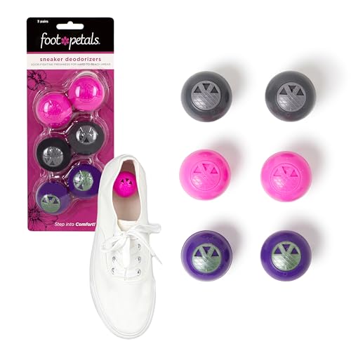 Foot Petals Sneaker Deodorizers - Freshener Balls For Shoes, Gym Bags, Lockers, or Drawers, 3-Pack, Girly - color: Girly Girl