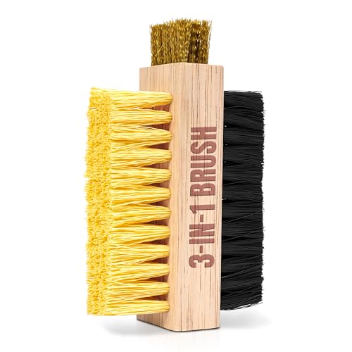 Pink Miracle Multi Purpose Shoe Cleaning Brush - with Strong, Medium and Soft Bristles for All Fabric Types