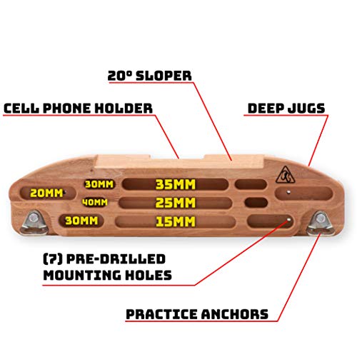 USA-Made Wood Hangboards - The Ultimate Wooden Rock Climbing Hangboards/Fingerboards - style: Buddyboard