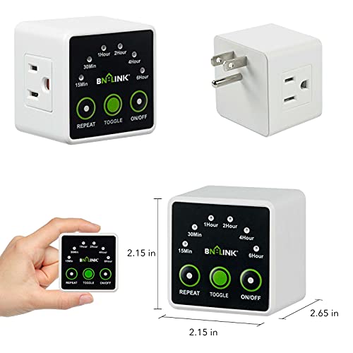 BN-LINK Smart Digital Countdown Timer, Repeat Cycle Timer with 3-Prong Grounded Outlet for Lamps, Light and Home Appliances, 15A/1875W ½ HP - style: Repeat Countdown Timer