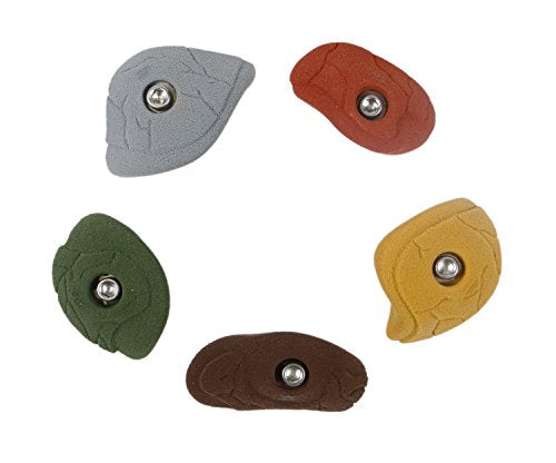 Atomik Rock Climbing Holds Set of 5 Bolt-On Medium Classic Edges Style 1 in Assorted Earth Tones