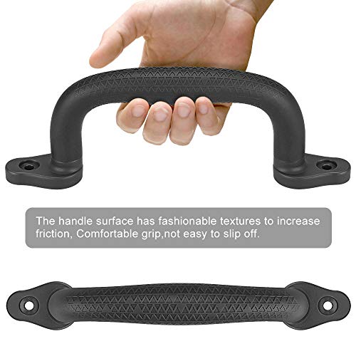 Dolibest Set of 4 Safety Playground Handles,Swing Set Kids Safety Hand Grips for Playset, Climbing Frame, Play House,Climbing Frame, Play House Handles(Black) - color: Black-4pcs