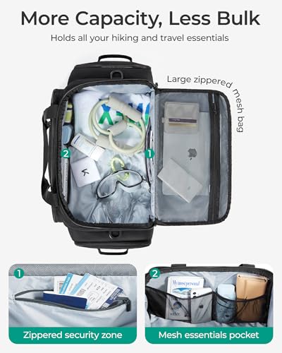 BAGSMART 4-IN-1 Gym Bag for Women Men, TSA Duffle Bag for Travel | With Shoe Compartment & Wet Pocket, 22L/30L/38L Tactical Backpack with 40oz Water Bottle Holder, Lightweight, Water-resistant - color: Desert Khaki