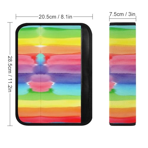 Universal Fit LGBTQ Colorful Rainbow Seat Belt Shoulder Pad for Adult Use, Most Cars, 1 Pair Harness Pads Strap Anti-Slip Pad - color: Pattern 53
