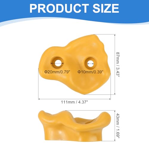 PATIKIL Rock Climbing Holds, Climbing Rock Wall Grips Play Set - color: Yellow, size: A-Large