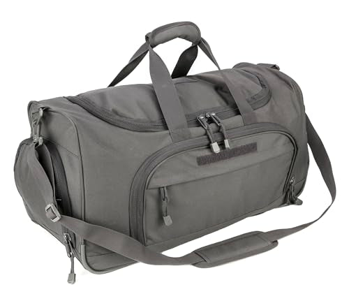 HYKING Gym Bag for Women & Men Tactical Duffle Military Weekender Work Out Lightweight Waterproof Sports Tote Shoe Pocket Gray - color: Gray