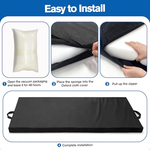 JZHLLA Bedside Fall Mats for Elderly 2.5 Inch Rollable High Density Foam Floor Mats 71.6 * 24 Inch Waterproof Non Slip Protection Mat for Elderly, Handicap, Senior - size: 2.5 IN Thick-Rollable