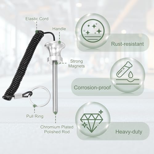 Weight Stack Pin, Weight Gym Pin Strength Training Equipment Replacement with Pull Rope for Commercial Home - color: Silver, size: 0.3 x 3.1 Inch