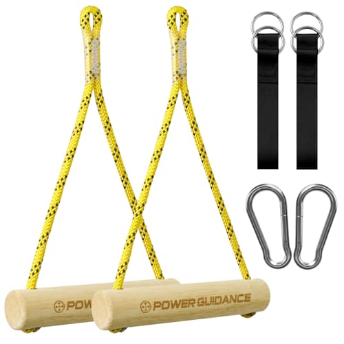 POWER GUIDANCE Wooden Hangboard Portable Rock Climbing Hangboard with Suspension Training Function, Enhance Finger Grip Strength, Indoor and Outdoor Use - size: handles