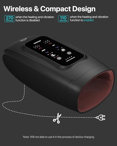 ALLJOY Hand Massager for Arthritis and Carpal Tunnel Relief, Touchscreen Cordless Hand Massager with Vibration and Heat, 6 Levels Pressure Point Therapy, FSA Eligible HSA, Gifts for Women Men